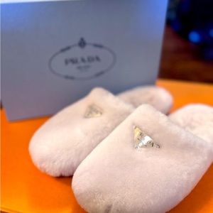 Prada Calzature Donna White Slippers Size 37.5
